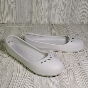 Rare Retired Vintage CROCS Women's Light Gray Prima Ballerina Flats